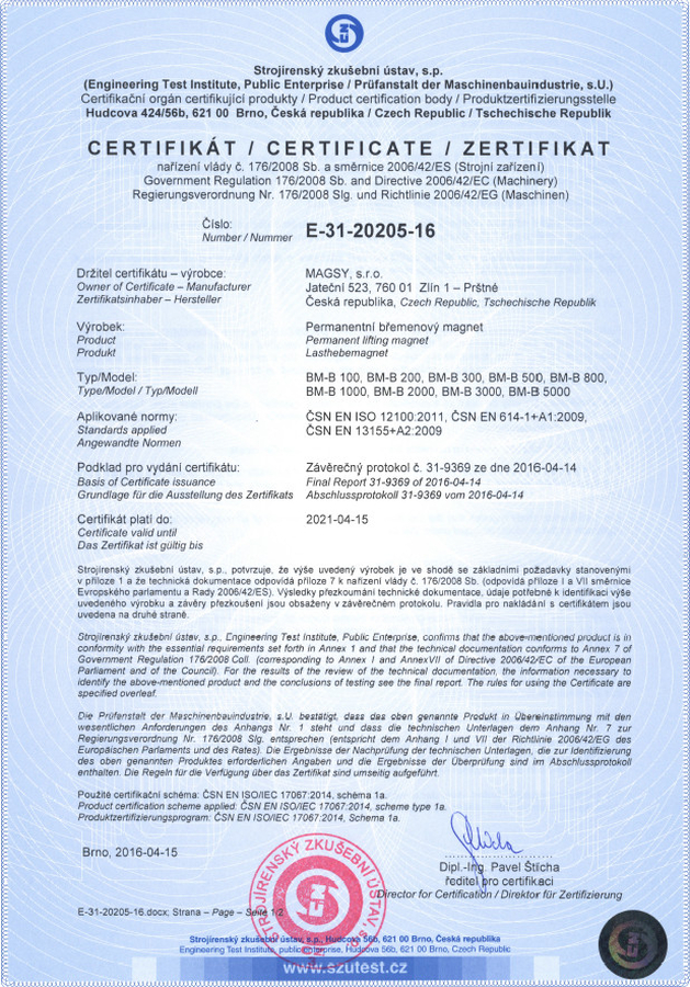 Certifikát SZÚ